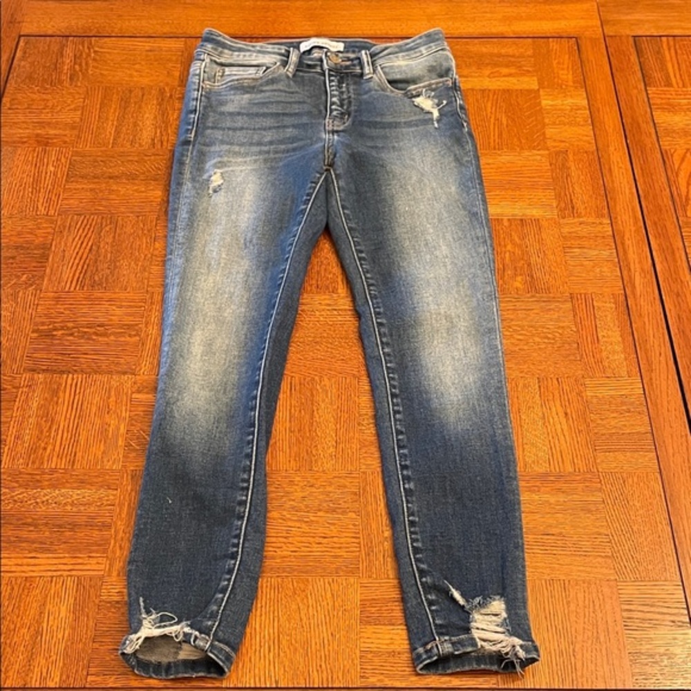 Flying Monkey Distressed Skinny Jeans - Blue